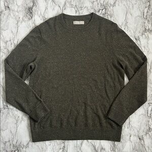 Everlane | men’s size large mid weight Cashmere Crew forager forest green fleck